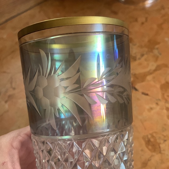 Ebeling & Reuss Green Cut to Clear Crystal Tumbler - Picture 2 of 4